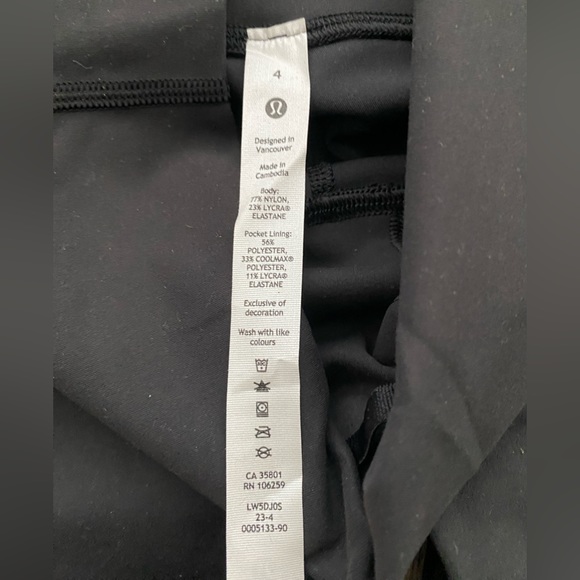 Lululemon Wynder Train HR Tight 28” Black Size4 - Picture 8 of 10